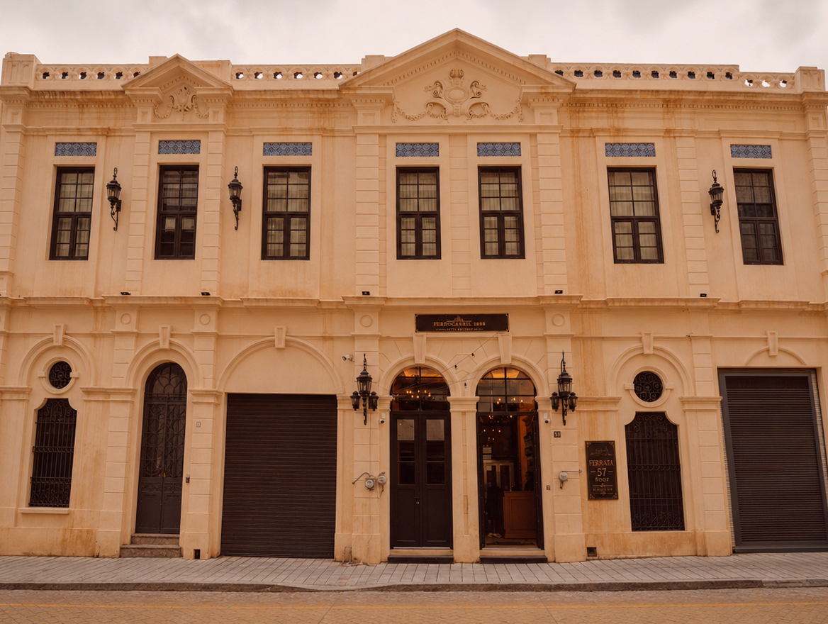 Fachada del Hotel Boutique Ferrocarril 1888, Guadalajara